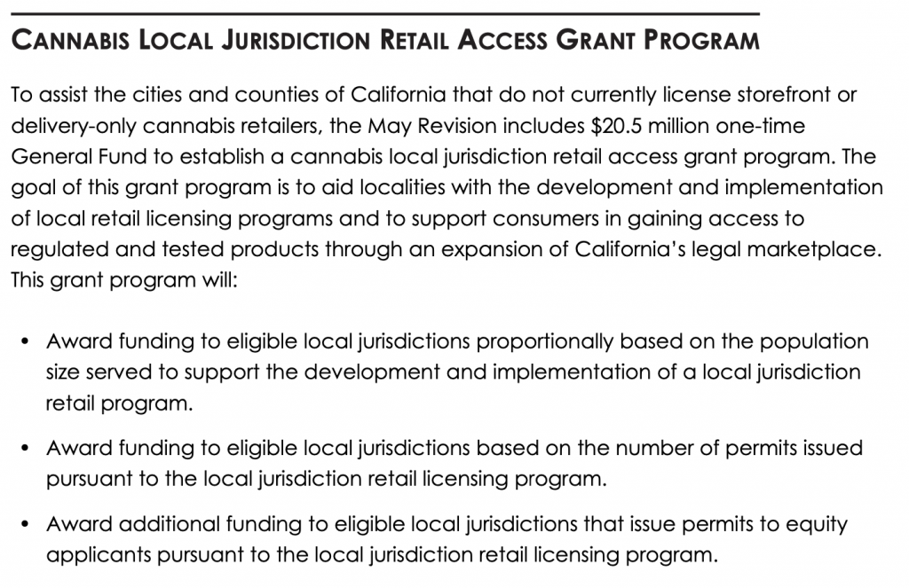 Cannabis Local Jurisdiction Retail Access Grant Program
