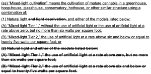proposed modified definition of "mixed-light cultivation"